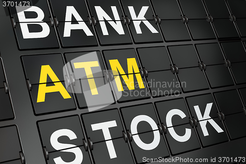 Image of Money concept: ATM on airport board background