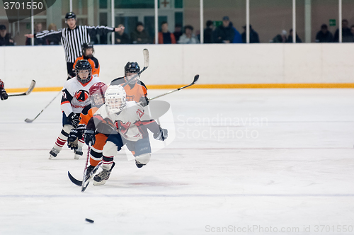 Image of Game between children ice-hockey teams