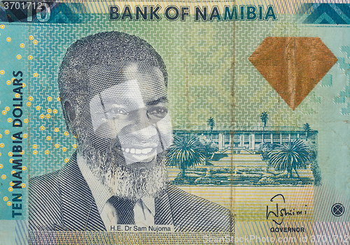 Image of Detail of 10 Namibian dollars banknote