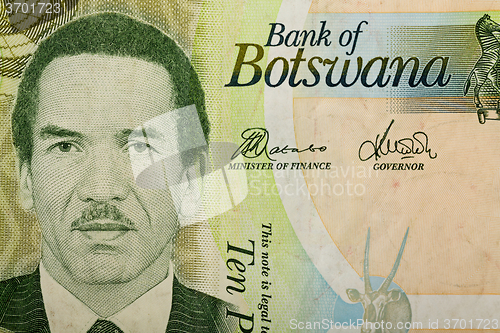 Image of Detail of 10 Botswana Pula banknote