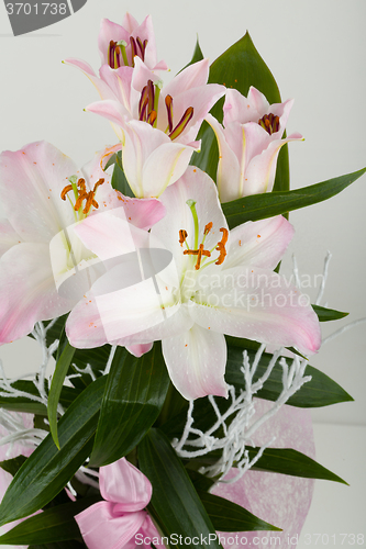 Image of bouquet of pink lily flower