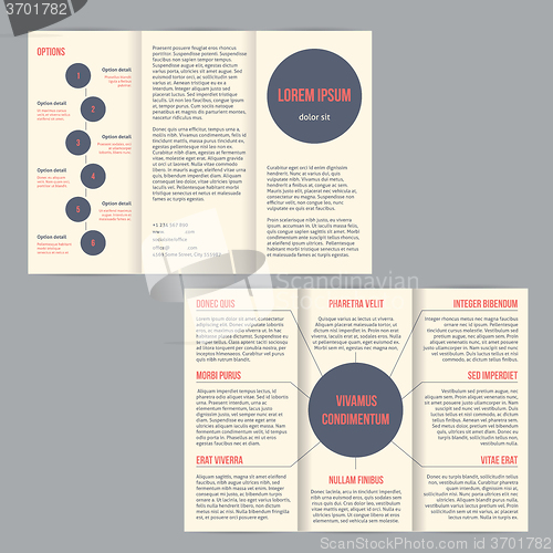 Image of Tri-fold flyer brochure with dots and options