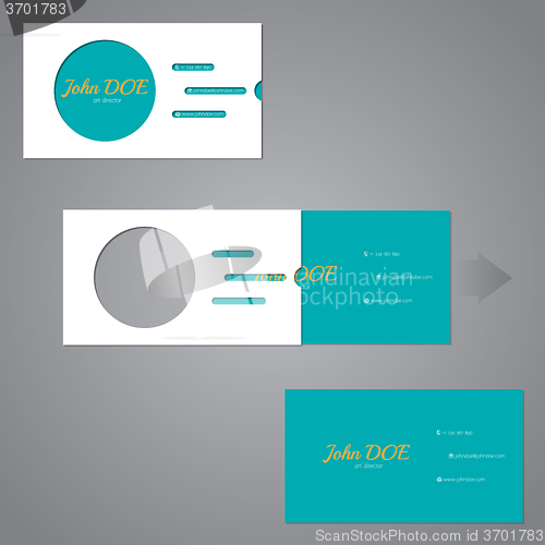 Image of Simplistic two piece business card with circle and lines