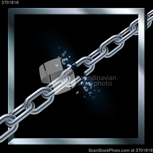 Image of Metal broken chain.