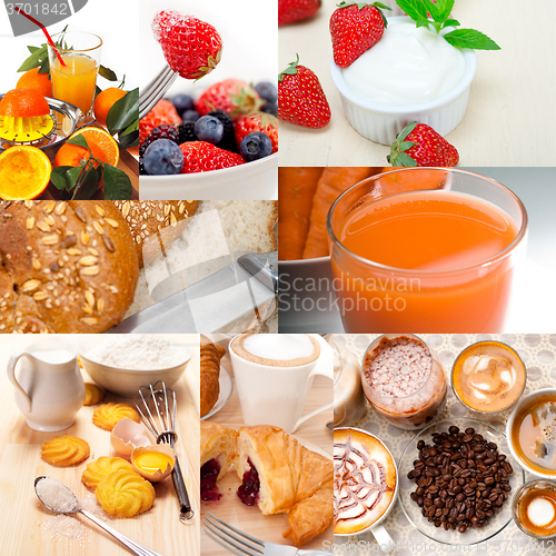 Image of ealthy vegetarian breakfast collage