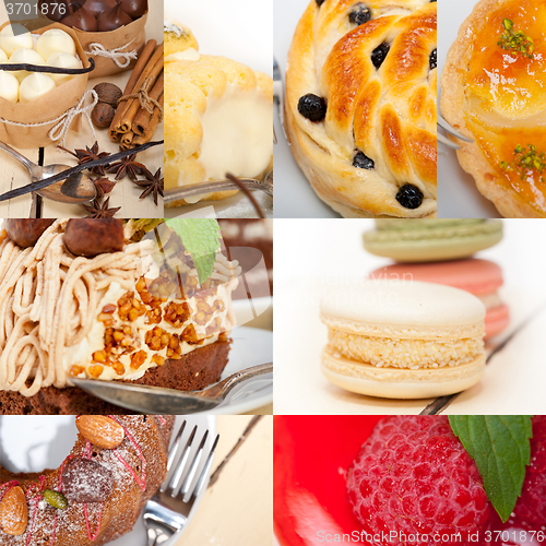 Image of fresh dessert cake collage 