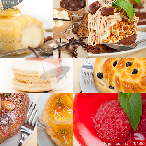 Image of fresh dessert cake collage 