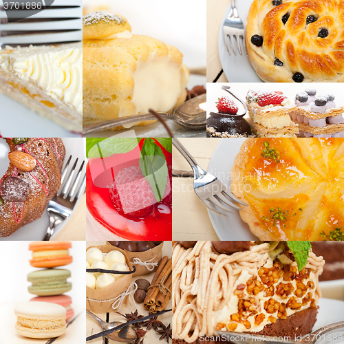 Image of fresh dessert cake collage 