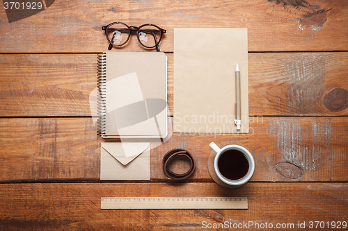 Image of Men\'s accessories on the wooden table