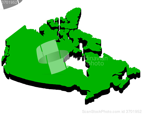 Image of map of Canada in the amount of