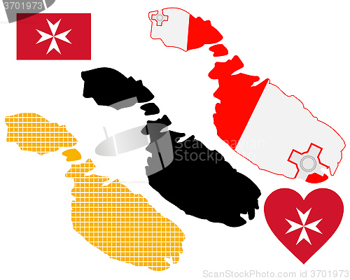 Image of map of Malta