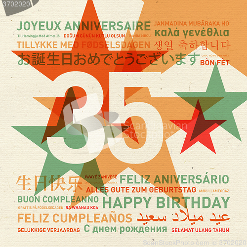 Image of 35th anniversary happy birthday card from the world