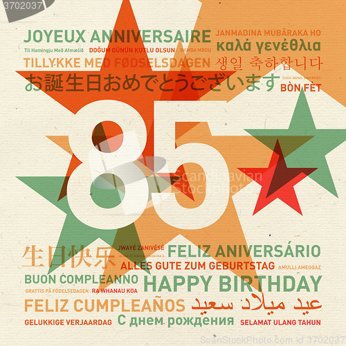 Image of 85th anniversary happy birthday card from the world