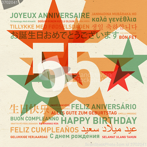 Image of 55th anniversary happy birthday card from the world