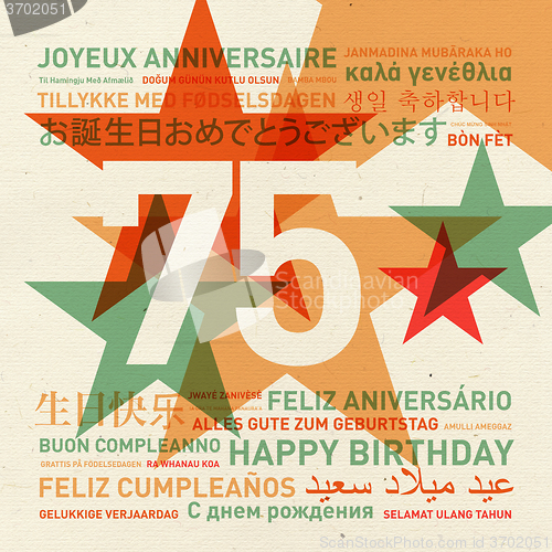 Image of 75th anniversary happy birthday card from the world