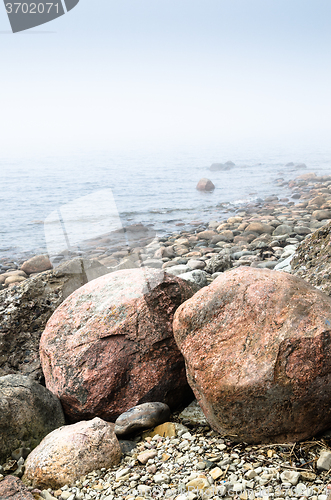 Image of Coast of Baltic sea in a fog