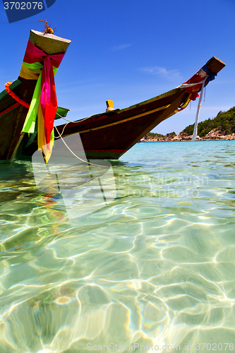 Image of asia in the  bay kho tao white  beach   south china sea anchor