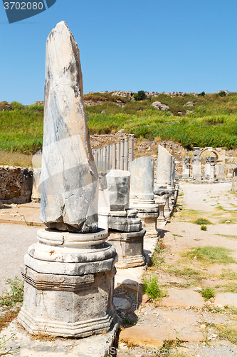 Image of perge old  in asia  roman temple 