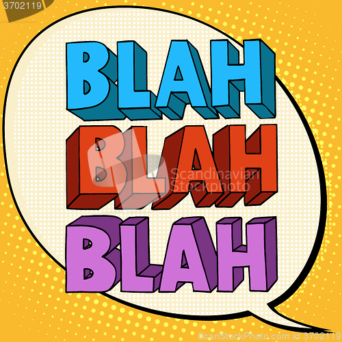 Image of blah talk comic bubble text