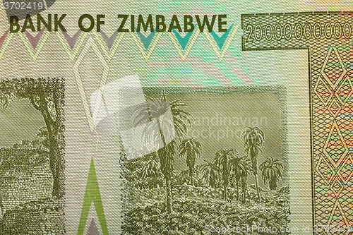 Image of Zimbabwe twenty billion dollars banknote