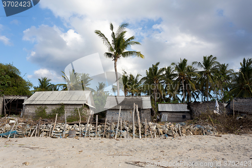 Image of indonesian house - shack on beach