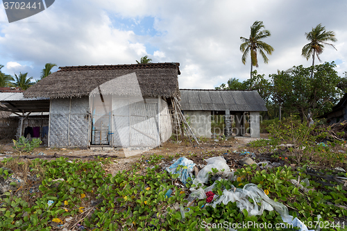 Image of indonesian house - shack on beach