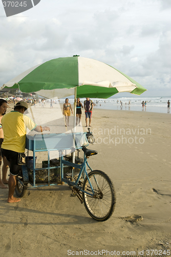 Image of food vendor montanita beach ecuador
