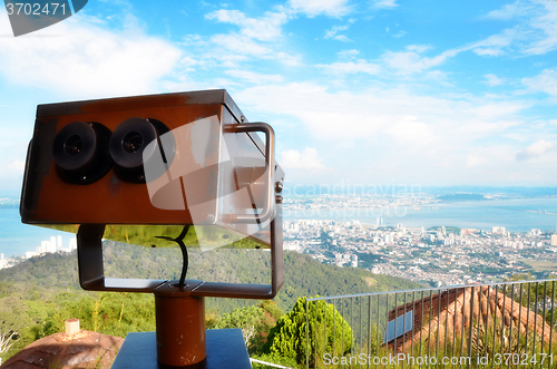 Image of Colorful telescope viewer at Penang Hills