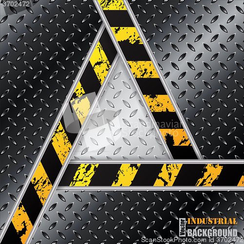 Image of Abstract black metallic plate with triangle 