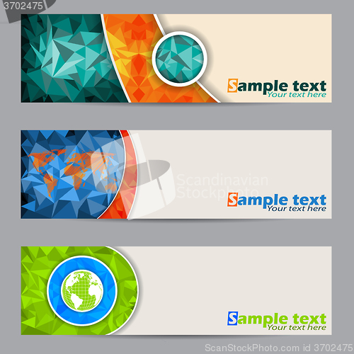 Image of Cool banners with abstract geometrci shapes