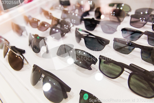 Image of close up of sunglasses at optician