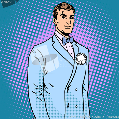 Image of The groom in a wedding suit