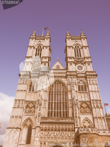 Image of Retro looking Westminster Abbey in London