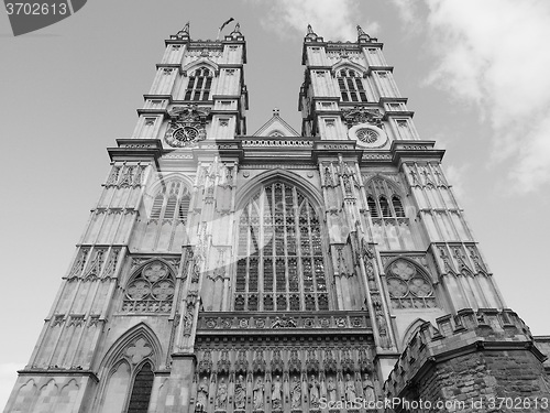 Image of Black and white Westminster Abbey in London