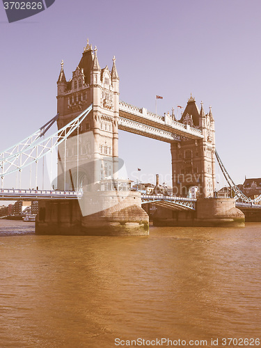 Image of Retro looking Tower Bridge in London