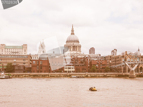 Image of Retro looking River Thames in London