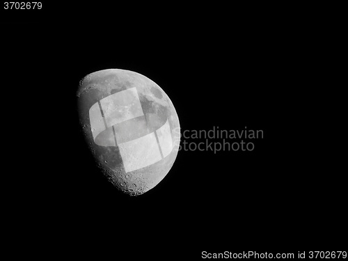 Image of Black and white Gibbous moon