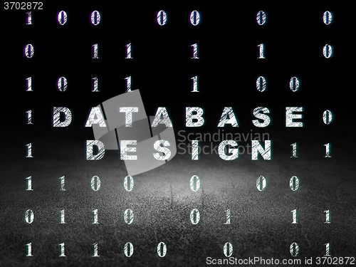 Image of Software concept: Database Design in grunge dark room