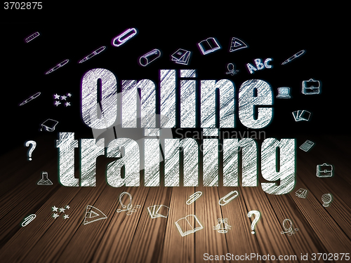 Image of Learning concept: Online Training in grunge dark room