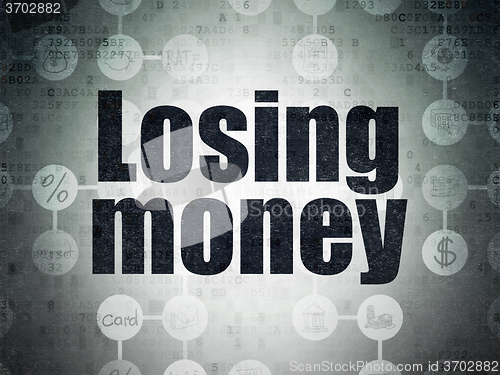 Image of Currency concept: Losing Money on Digital Paper background