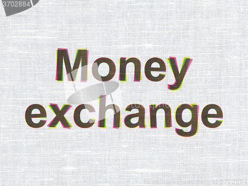 Image of Banking concept: Money Exchange on fabric texture background