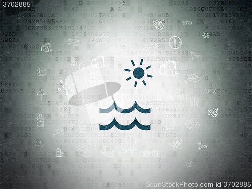Image of Tourism concept: Beach on Digital Paper background