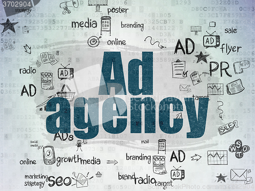 Image of Marketing concept: Ad Agency on Digital Paper background