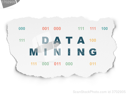 Image of Information concept: Data Mining on Torn Paper background