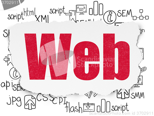 Image of Web design concept: Web on Torn Paper background