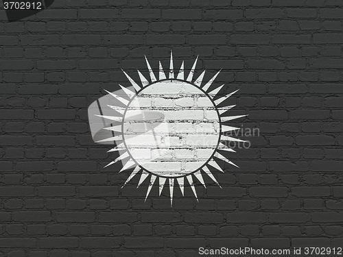 Image of Travel concept: Sun on wall background