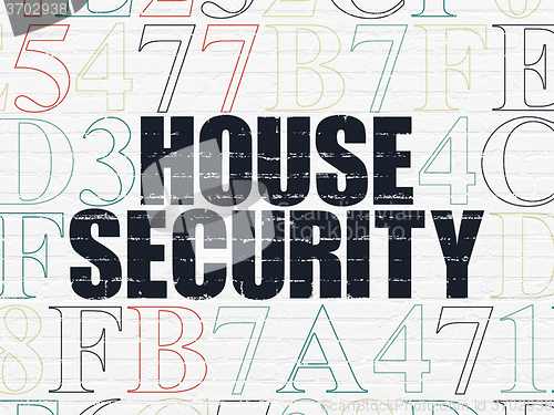 Image of Protection concept: House Security on wall background
