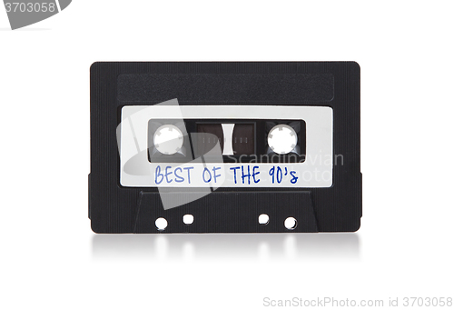 Image of Vintage audio cassette tape, isolated on white background