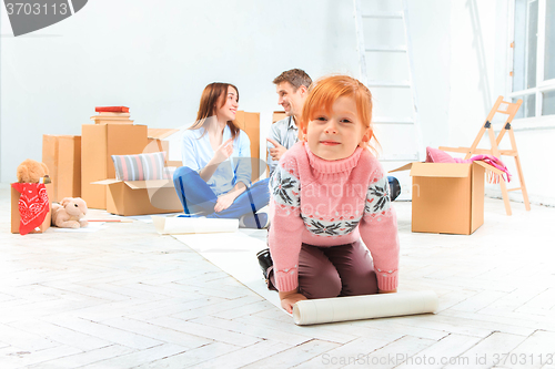 Image of The happy family  at repair and relocation