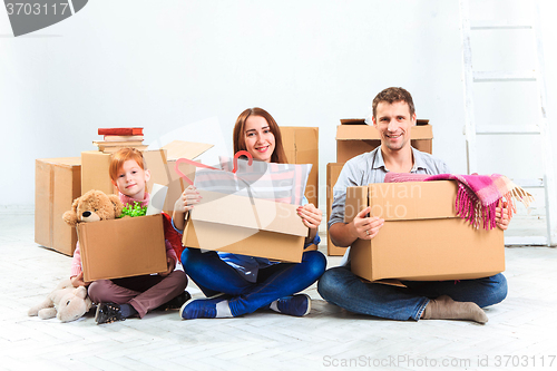 Image of The happy family  at repair and relocation